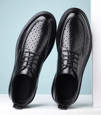 British Style Business Derby Shoes for Men Spring Summer Breathable Dress Shoes Male Fashion Casual Leather Wedding Shoe Man
