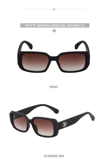 New Luxury Designer UV400 Sun Glasses for Women Men Trendy Rectangle Sunglasses Ladies Retro Fashion Cool Gafas De Sol Sunglass