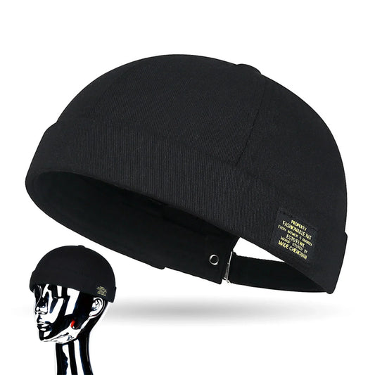 Brimless Hat for Men Women Cotton Classic Solid Color Beanie Beaded Hip Hop Hat for Outside Cycling Riding Activities