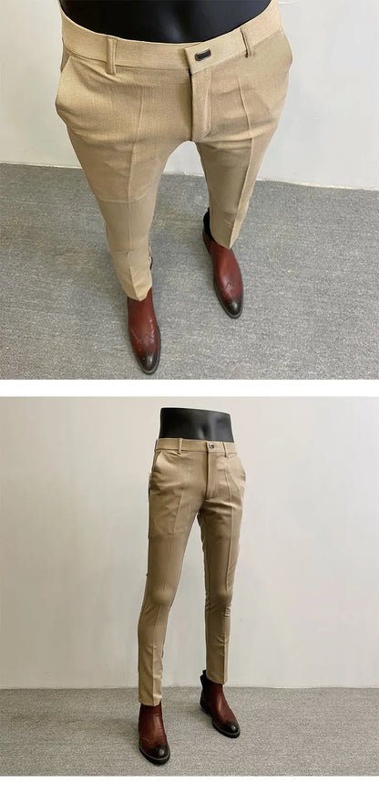 Men Suit Pants Formal Trousers Stretch Slim Pantalone Hombre Calça Masculina Solid Color Casual Dress Pants Fashion Men Clothing