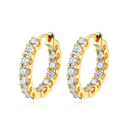 100% 925 Sterling Silver Real 2.6ct Moissanite Earring Hoops For Women Sparkling Wedding Party Luxury Fine Jewelry Gift