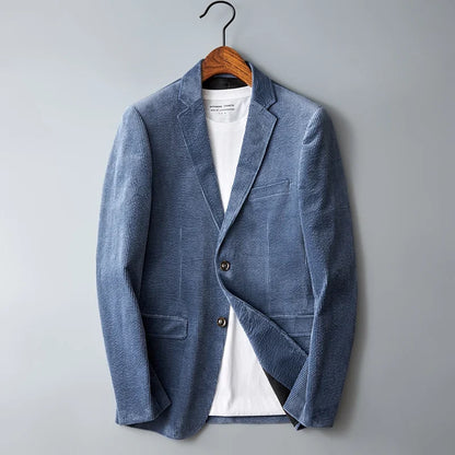 Autumn Winter 2025 New Korean Version of Fashion Handsome Men Young Slim Casual Corduroy Suit Cotton Corduroy Suit Jacket  M-4XL