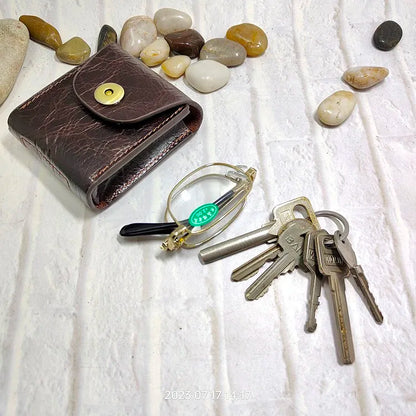 Multifunctional Key Holder Waist Bag Genuine Leather Car Key Case Folding Glasses Belt Pack Men Women 1652cg