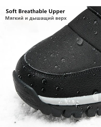 New Warm Men Plush Snow Boots High Top Winter Men's Boots Waterproof Winter Motorcycle Boots Outdoor Anti-Slip Men Hiking Boots