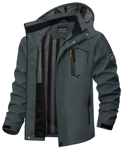 Spring Autumn Lightweight Jackets Mens Mesh Lined Waterproof Rain Jacket Outdoor Fishing Hiking Jacket Male Windbreaker