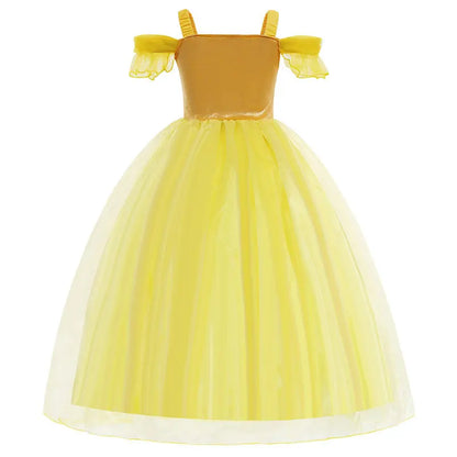 Kids Belle Costume Girl Halloween Princess Cosplay Party Dress Children Birthday Clothes Carnival Fancy Dress
