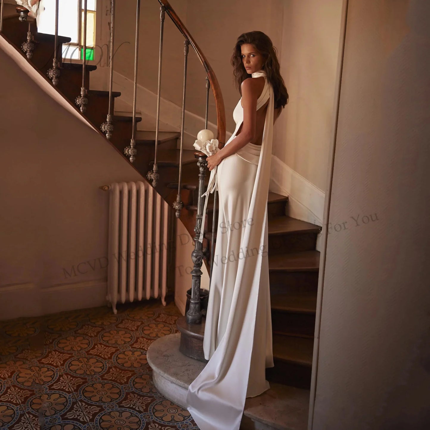 Sexy Pleat Halter Mermaid Wedding Dress 2026 Sleeveless Open Back High Side Split Vestidos De Novia Bridal Gown Customized
