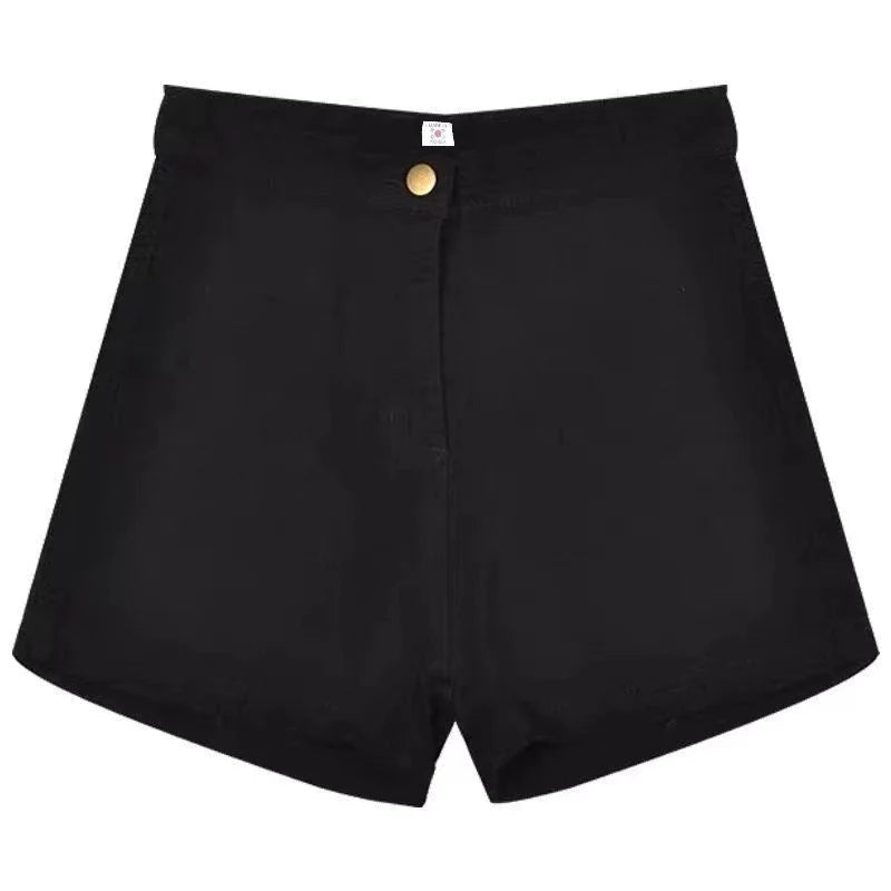 Black High-Waist Skinny Jeans Shorts for Women Trendy Slimming Booty Hot Pants Retro Style Spring Summer  Ladies' Sho