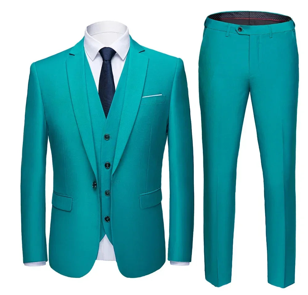 2026 New Men's Suit 3-Pieces Set (Jacket+Pants+Vest) Wedding/Party/Office Coat and Vests Trousers, Asian Sizes M-5XL 6XL.