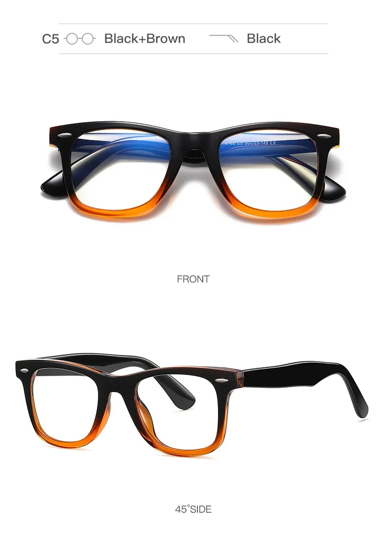 Personalized Fashion New Design Geometric Polygonal Reading Anti Blue Light Glasses Customizable Prescription PFD2102