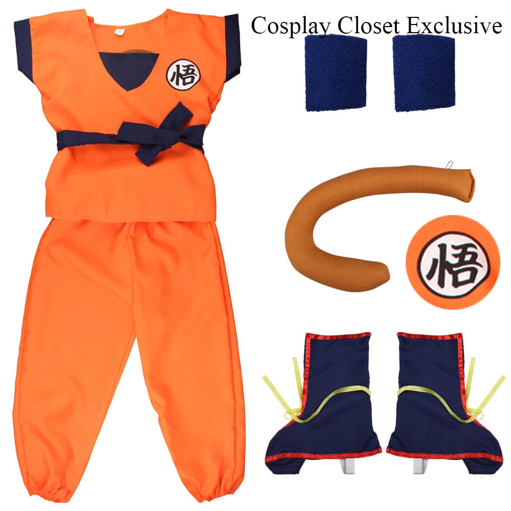 Anime Cosplay Hero Wu kong Uniform Gui Wu For Girls Boys Wigs Full Set Shoe Anime Son Goku Cosplay Costume Carnival Halloween