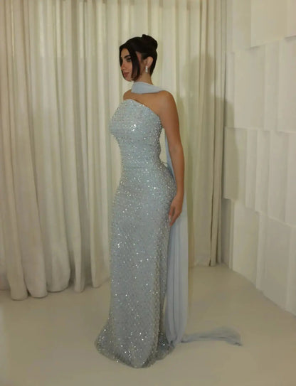 Customized Elegant Women's Dresses for Wedding Party Women's Evening Dress Mermaid Vestidos De Festa فساتين سهرة Shawl Prom