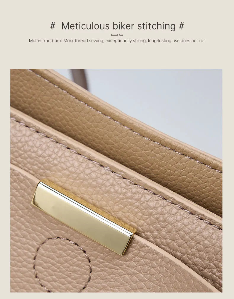 100% Genuine Leather Women's Bag Large Capacity Simple Fashion Cowhide Women Shoulder Bag Female Storage Handbag 2328