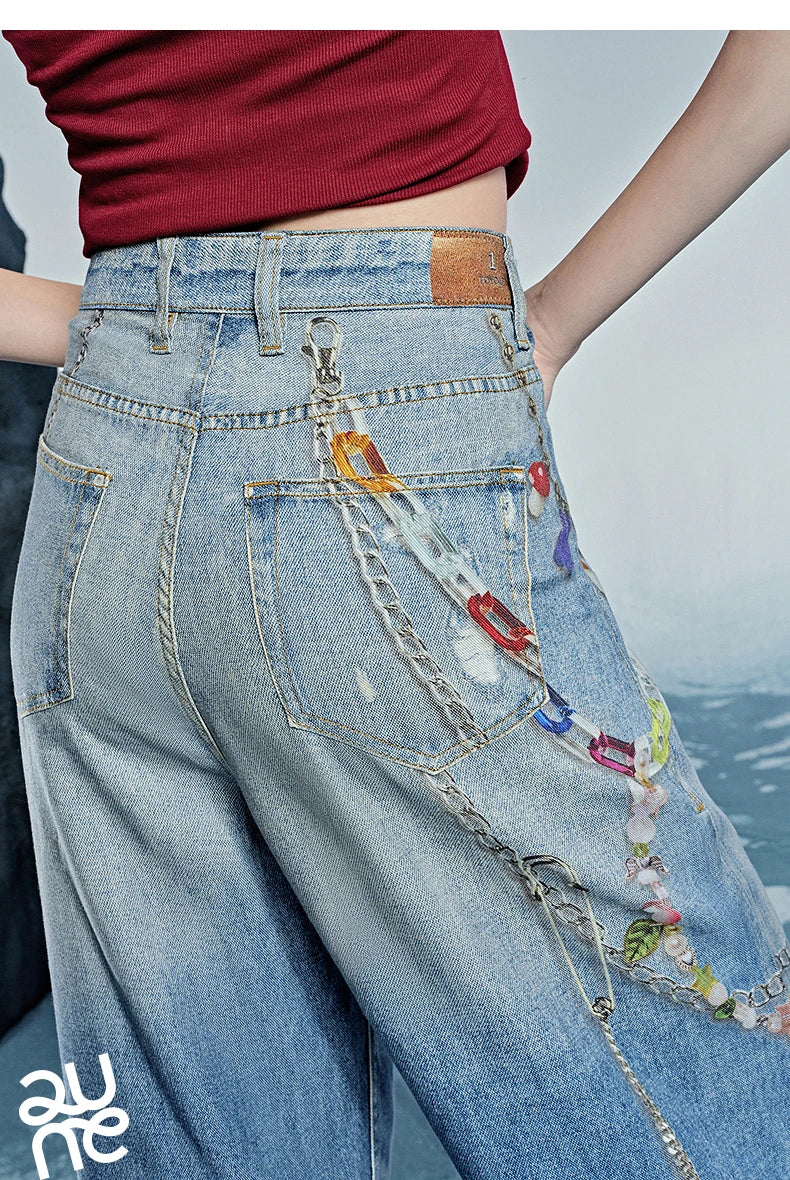 Women Denim Jean 2025 Spring New Long Pants 8518053