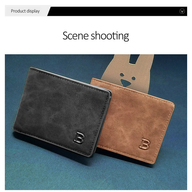 2022 New Fashion PU Leather Men's Wallet With Coin Bag Zipper Small Money Purses Dollar Slim Purse New Design Money Wallet