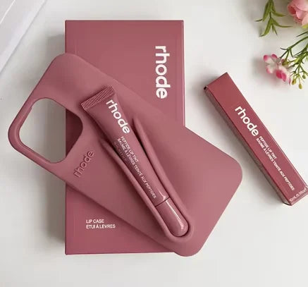 Phone Case with Box and Lipstick for IPhone 15 16 14 13 12 11 Pro Max Plus 17 Air Lip Gloss Portable Soft Silicone Shockproof