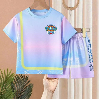 SUMMER Breathable Mesh Children Casual Outfits PAW Patrol Printed Boys Basketball Football Clothes Sets T Shirt Shorts 2pcs New