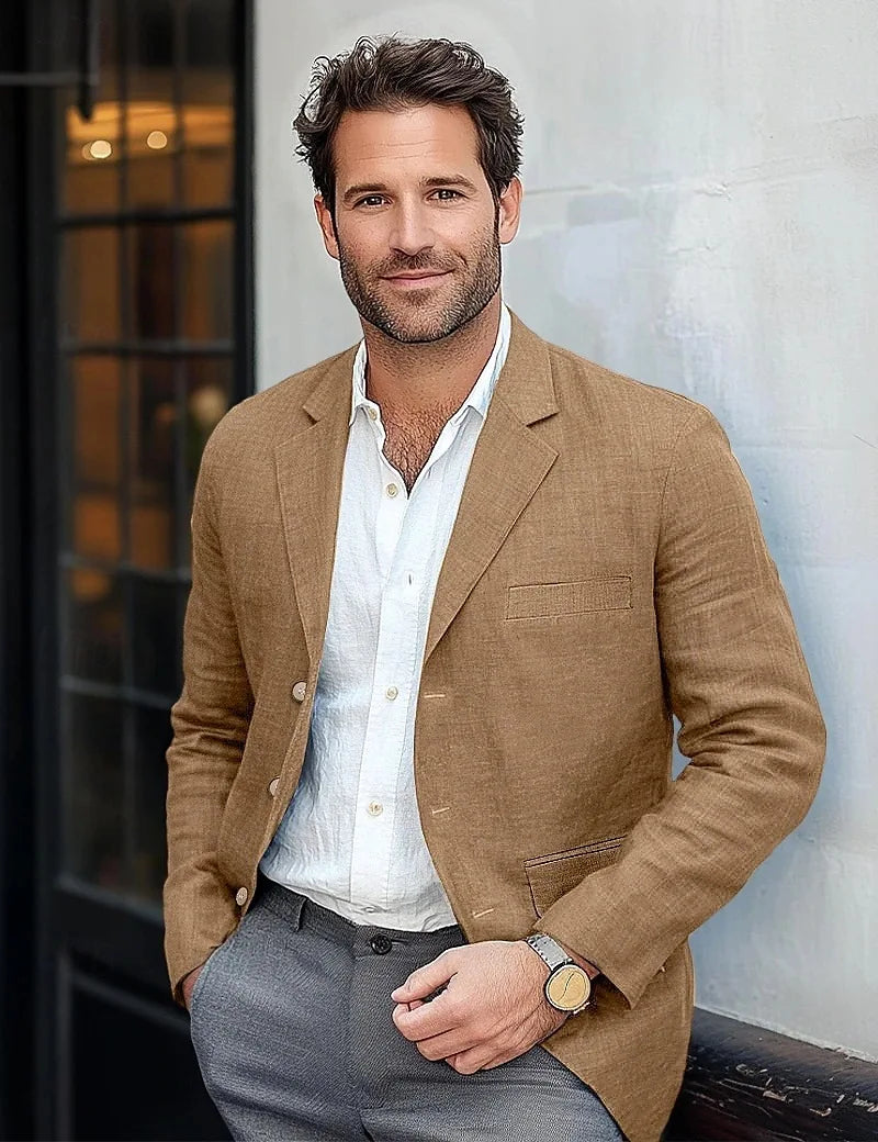 2025 New European Men's Suit Jacket Casual Solid Color Suit Jacket Business Casual Men's Suit Jacket Fashionable Jacket