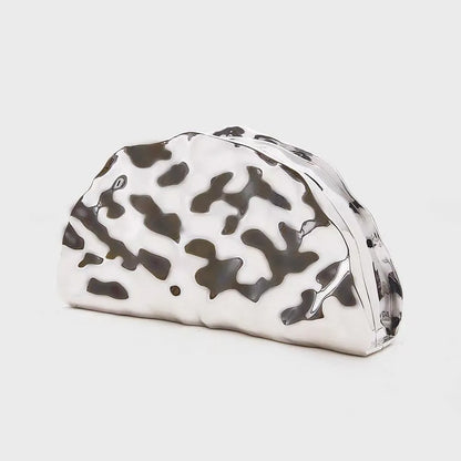 Creative Half Moon Shape Gold Purse For Women Silver Acrylic Bag Exquisite Brand Hand-held Evening Bag Shoulder Messenger Bag