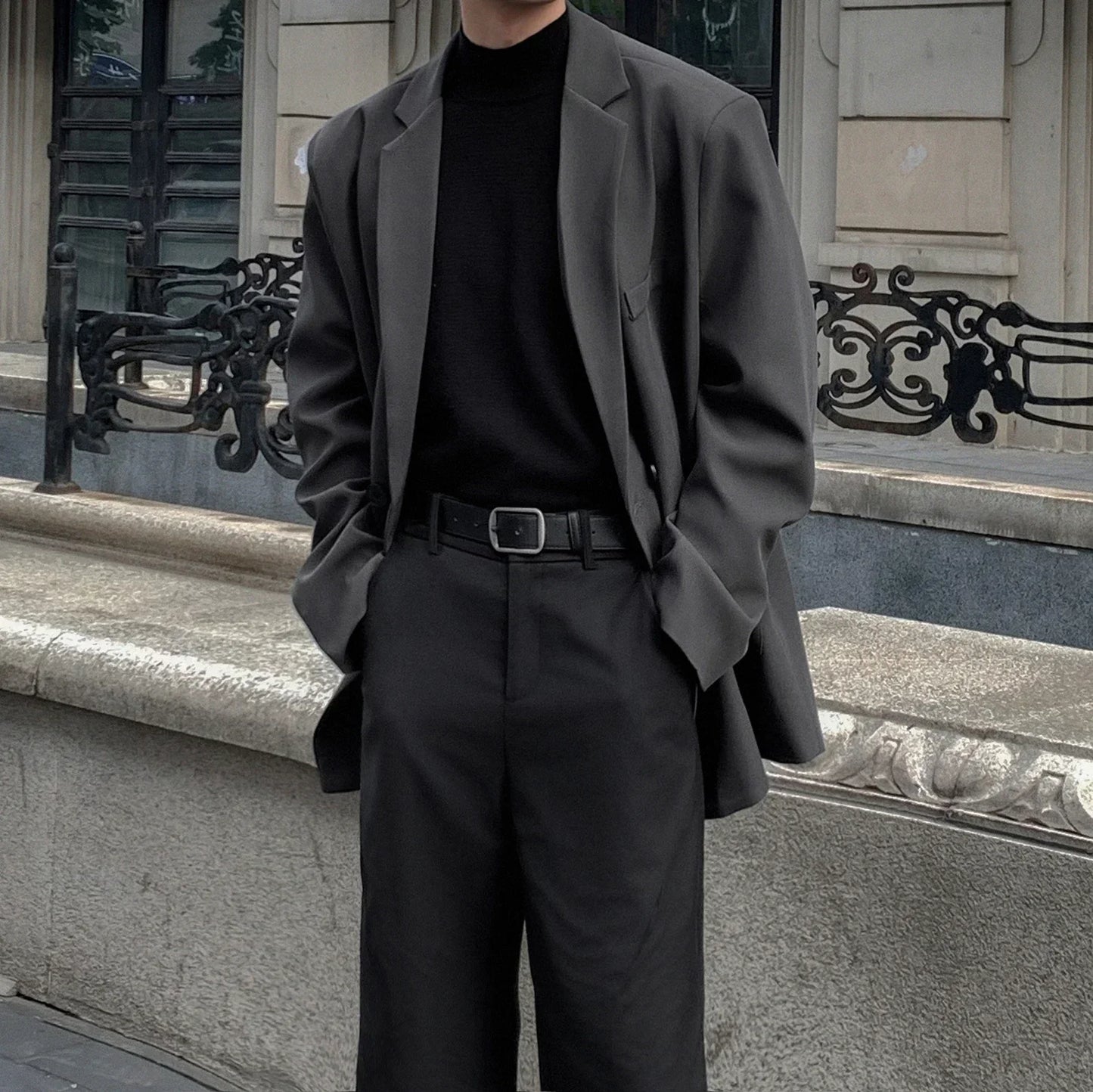Spring Summer Men Formal Blazers Men Korean Fashion Loose Casual Dress Jacket Men Harajuku Social Suit Jacket Clothing