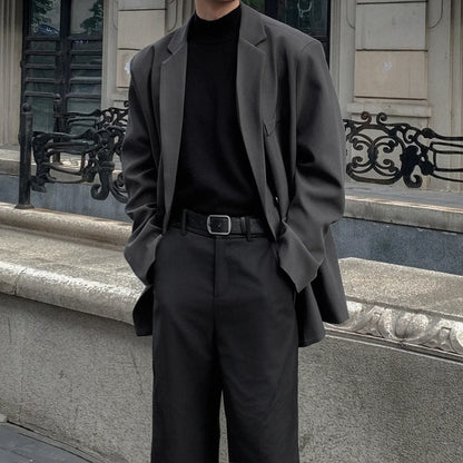 Spring Summer Men Formal Blazers Men Korean Fashion Loose Casual Dress Jacket Men Harajuku Social Suit Jacket Clothing