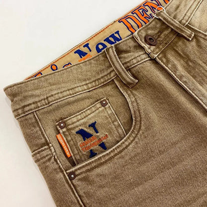 Elegant Slim Fit Men's Jeans Casual Khaki Straight Leg Elastic Fashionable City Style Summer Denim Pants Youth Wear