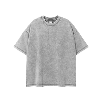 New Summer Batik Washed T-Shirts For Men Unisex Retro Loose High Street 275gsm Cotton T Shirt Brand Design HY0594