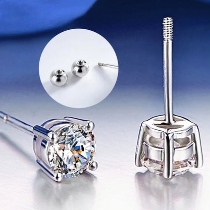 Single 1.0ct Moissanite Screw Thread Earrings for Women Lab Grown Diamond Ear Studs 925 Sterling Silver Fine Jewelry Gift