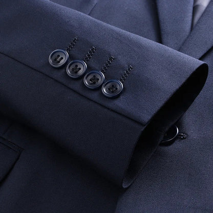17 Colors Men Fashion Double Breasted Suit Jacket Korean Classic Solid Color Formal Business Office Slim Casual Wedding Blazers