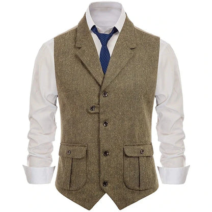 Men Vest Green Suede Velvet With Collar Single Breasted Waistcoat For Wedding Banquet Party Business Work Casual Daily Men Vest