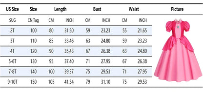 Peach Dresses For Girls Princess Costume Clothes Party Cosplay Halloween Carnival Birthday Dress Kids Vestidos