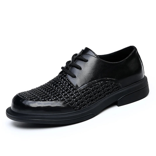 Summer Hallow Breathable Elegant Shoes Man Black Fashion Business Casual Shoe Male Lace Designer Leather Shoes for Men