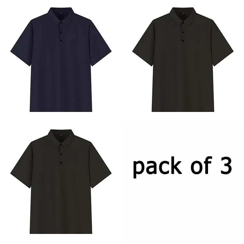Polo Shirt Men Plus Size 4XL 5XL 6XL 7XL Short Sleeve Knitted Polo Shirts Loose Polos Oversized Tops Big Size Men Clothing T シャツ