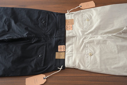 2025 Summer New American Retro Thin Micro Elasticity Casual Pants Men's Simple 97% Cotton Slim CHINO Business Straight Trousers