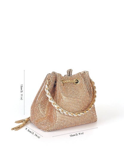 Dinner bag Handle Shining Rhinestones Evening clutch Bag Sparkling, Elegant, Exquisite Dinner Party Handbag party wedding Bag