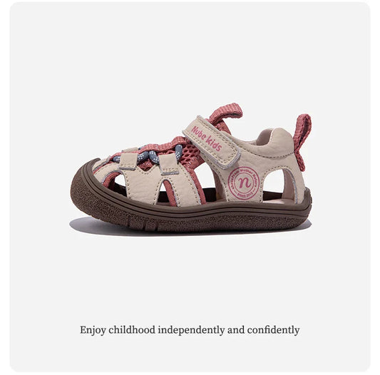 High Quality Children Sandals Summer Kids Beach Shoes Sport Sandals Little Boys Girls Close-toed Sandals Pink, Black, Khaki
