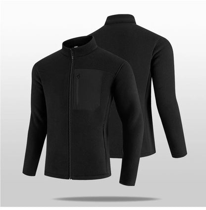 Men's Fluffy Stand Collar Long Sleeve T-Shirt for Skiing & Casual Wear