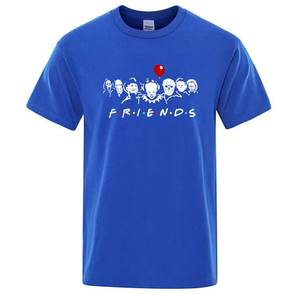 Men's High Quality T-shirt 100% Cotton T-shirt Funny Friends Print T Shirt Loose Summer Cool O-neck Men T-shirt Male Tops Tee