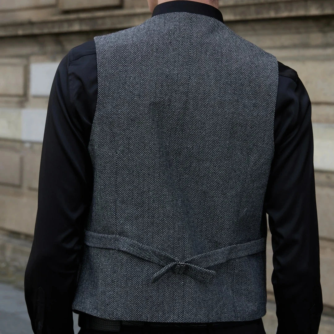 Men Vest Gray Blue With Lapel Single Button Waistcoat For Wedding Birthday Formal Business Casual Banquet Daily Men Suit Vest