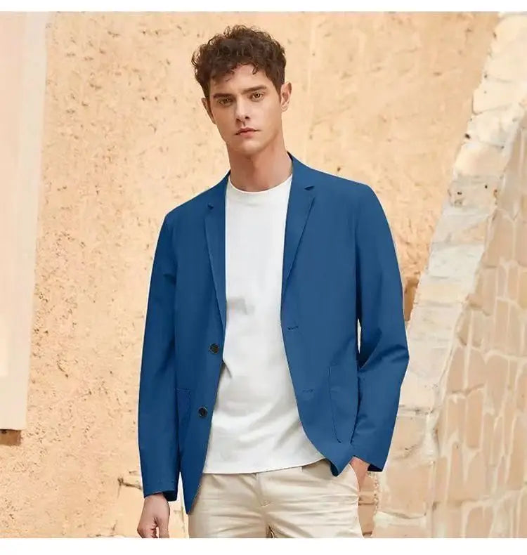 Summer Lightweight Sun Protection Blazer for Men - Stylish, Breathable, Casual, Icy Sensation, Lightweight, Silky Elastic Blazer
