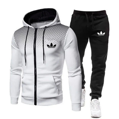 Korea Men Jacket Tracksuit Casual Sports Suit Men's Set 2025Autumn Winter Two Pieces Set Mens Sportswear Plus Pants Suit