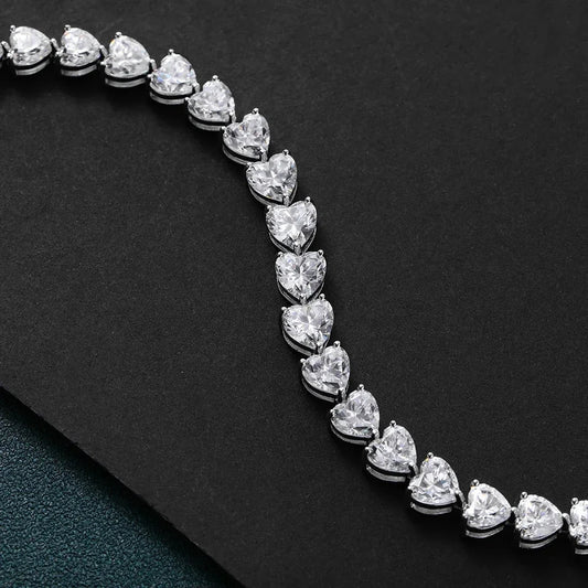 Bracelets de tennis en moissanite en forme de cœur avec certificats, en argent sterling 925, bracelets étincelants en diamant, bijoux raffinés pour femmes