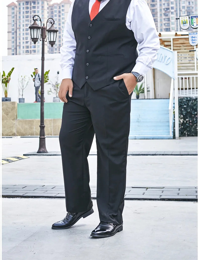 New Plus Size Black Suit Vest Men Solid Color Single Breasted Waistcoat For Host Groom Groomsmen Grey Black Navy Waist Coat 9XL