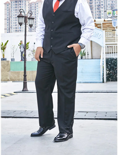 New Plus Size Black Suit Vest Men Solid Color Single Breasted Waistcoat For Host Groom Groomsmen Grey Black Navy Waist Coat 9XL