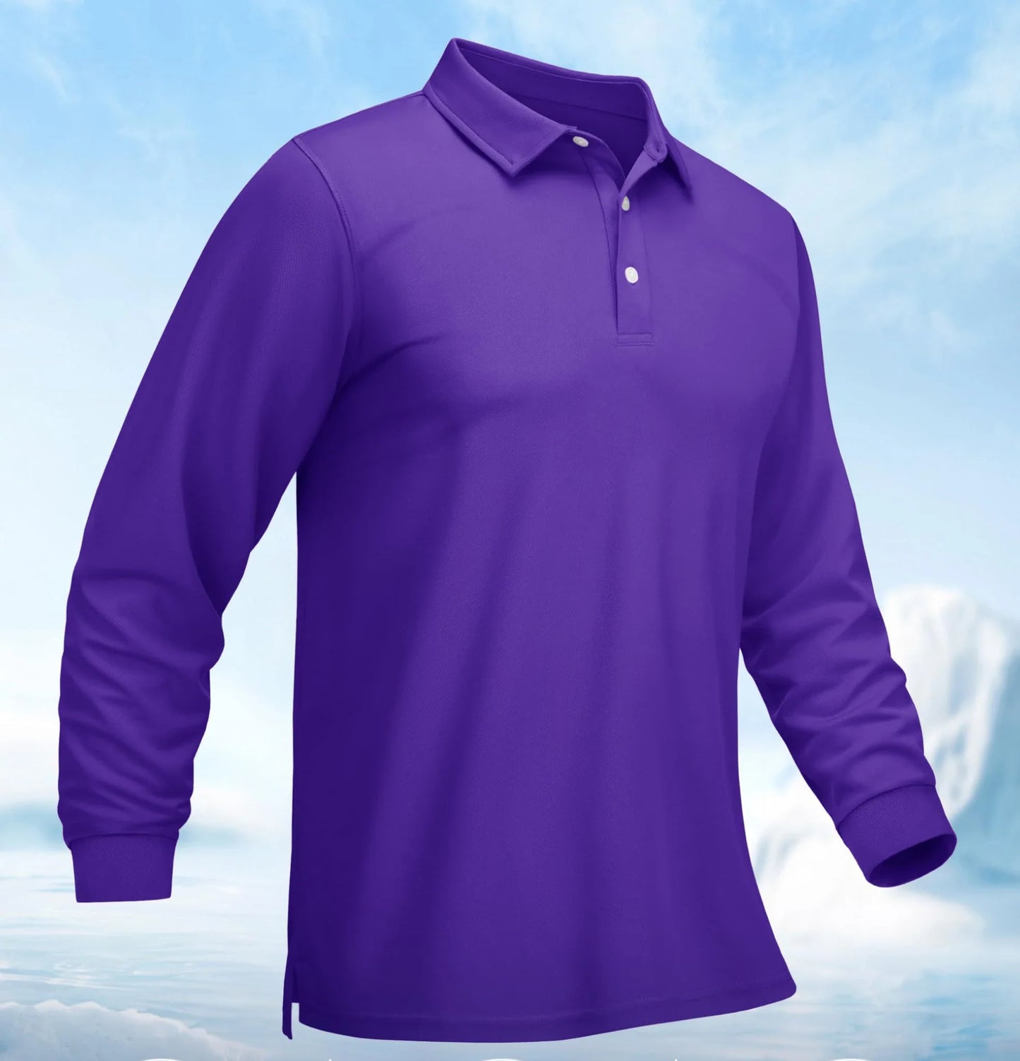 Men Sports Polo Shirts Quick Dry Golf T-shirts Breathable Work Shirts Casual Office Shirts Lightweight Top Long Sleeve