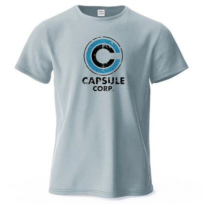 S-4XL Capsule Corp 100% Cotton Funny Printing Japan Anime Men T Shirt Tee Summer Streetwear Tops Fashion Brand Tshirt Clothing