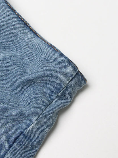 Denim Solid Shorts Skirts For Women High Waist Patchwork Irregular Hem Streetwear Short Pants Female Clothing 2022