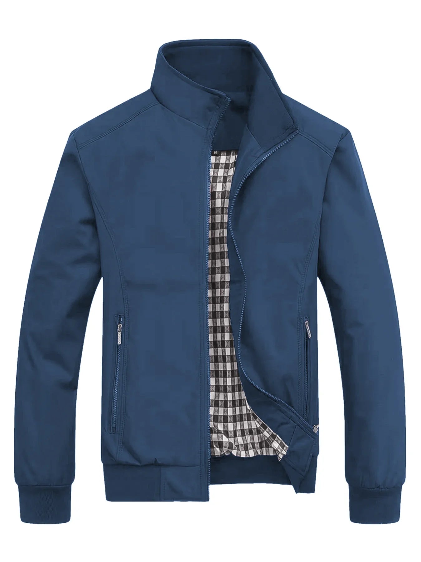 Men's Classic Design Sports Jacket, Casual Baseball Collar Zipper, Spring and Autumn Solid Color, Fashionable Daily Wear Jacket