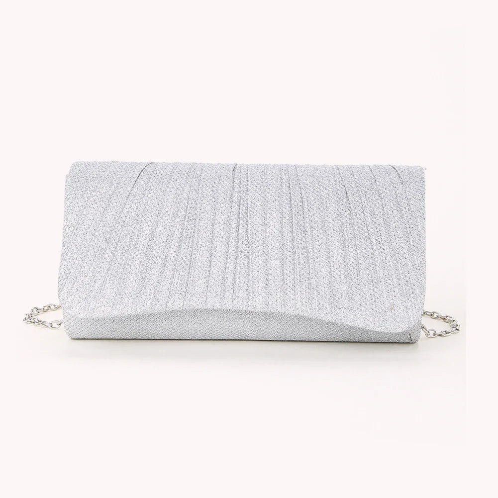 Women Shiny Crossbody Bag Elegant Sparkle Shoulder Bags Clutch Bag Fashion Chain Tote Handbag Ladies Chic Evening Wedding Clutch