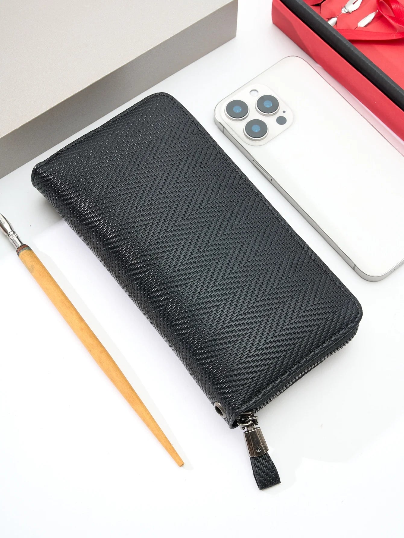 Fashion Retro Simple Long Wallet Business Office Commute Large Capacity Multi-Card Slot Portable Long Zipper Wallet Phone Wallet